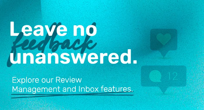 Call-to-action to find out more about Pluspoint's Inbox and Reviews feature.
