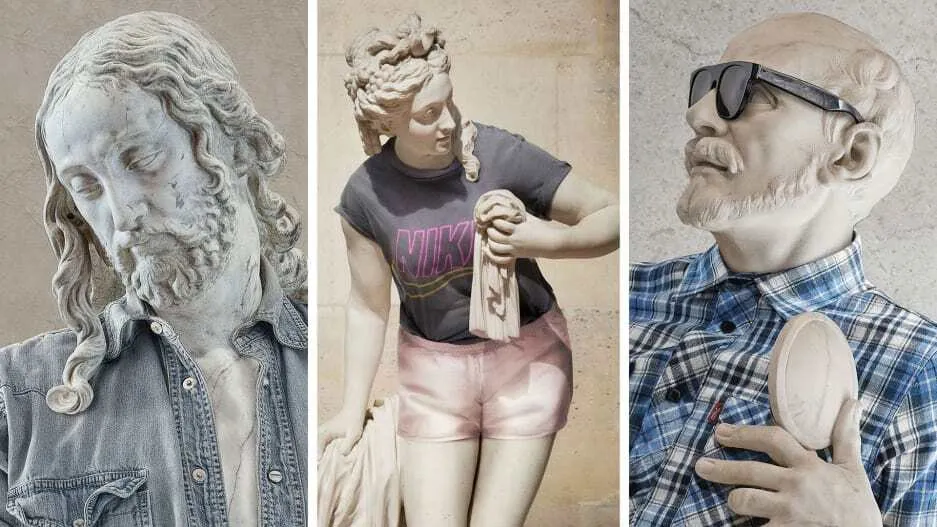 Examples of familiar pices of art in an unusual perspective